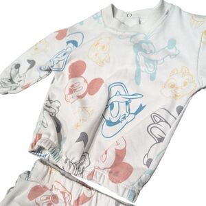 Baby Disney matching set 3-6 months off white rainbow characters